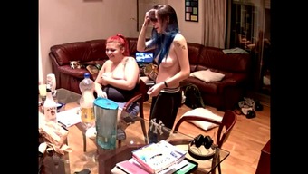 Topless Night in Carina and Sabrina's Appartment 2015-09-03