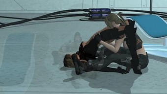 3D Lesbian Gets Scissored and Licked