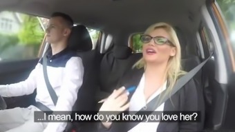 Fake Driving School Learners nerves calmed by fucking hot blonde examiner