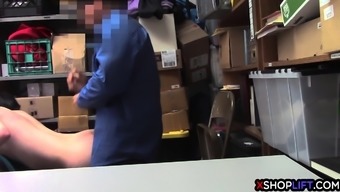Shoplifting teen suspected and fucked by a security guy