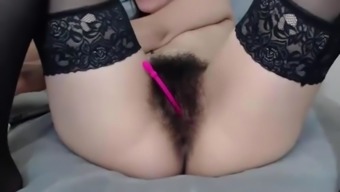 Stunning Hairy Girl By using Pantyhose Having Fun