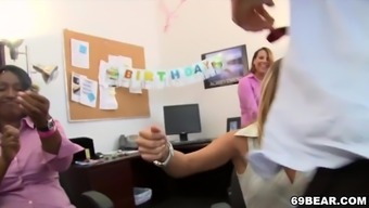 CFNM Blowjob Party In Office