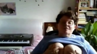 Me and my aged busty wife play on chatroulette when we are bored