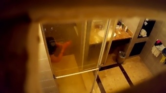 asian wife hidden shower at hotel