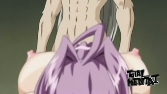 Some good hentai fuck with a purple haired big breasted nympho