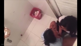 Two sluts caught in the bathroom