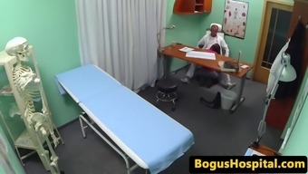 Euro doctor exams patients pussy with tongue