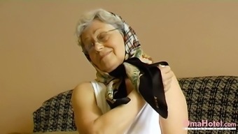 Horny Grandma Toying Her Hairy Pussy