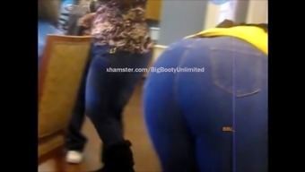 Huge Booty Blue Jeans Thyckness