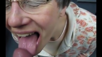 granny swallows cum like a good slut