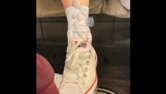 Female converse socks legs cum tribute