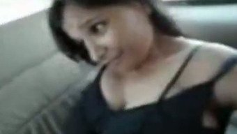 Submissive and playful Indian college girl in the car