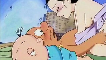 Horny anime husband nailing hard his wifes pussy