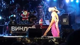 sexy russian girl striptease to nude at concert stage