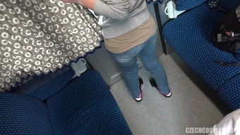 Two fabulous Czech teens get fucked on a train