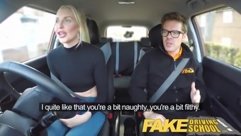 Fake Driving School lesson ends in squirting orgasm creampie