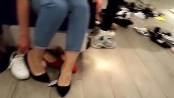 Gf tries new stilettos at shoe shopping