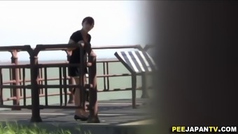 You have to see these Asian chicks peeing in public