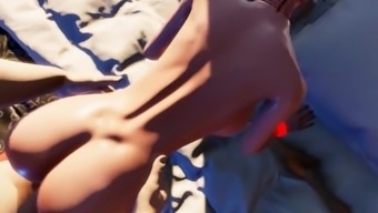 Erotic Redhead Goth Emo Babe In Virtual 3D MMO Porn World