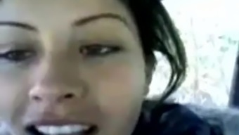 arab girl sucking bf in car