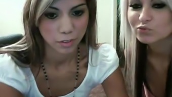 Two webcam lesbians having fun and masturbates