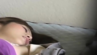 Japanese youngster rubs clit