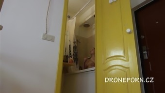 Czech teen Naked in the shower hidden spy cam