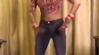 Bride Navel showing and dancing on Wedding night for fun