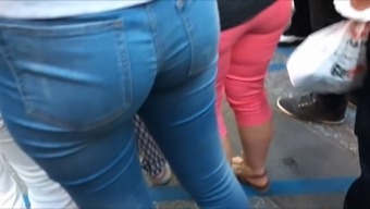french teenager with wedgie in jeans somehow