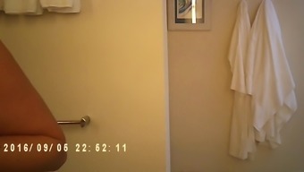 mature mom caught naked on bathroom hidden cam