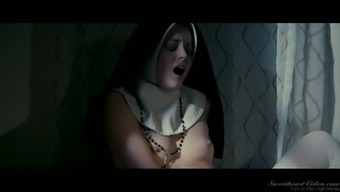 Spoiled and sexy blonde nun Charlotte Stokely sinfully masturbates