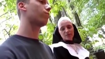 horny cum loving nun picked up from street for extreme sex in nature