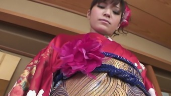 Upskirt video of charming and kawaii geisha Yuria Tominaga