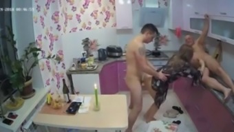 weird russian kitchen threesome