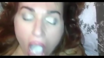 Mouth fucking and cum on tongue with the swallow