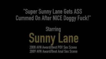 Super Sunny Lane Gets ASS Cummed On After NICE Doggy Fuck!