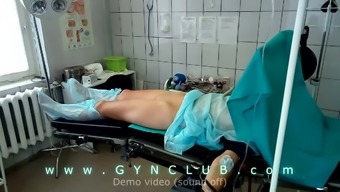 Girl on surgery table - dildo massage