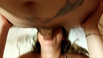 Upside-down deep throat and mouth fuck