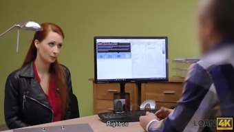Agent screws busty redhead Isabella Lui because she really needs money