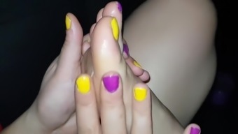 Dirty flat shoes toes licking