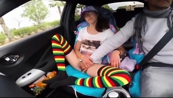 Nerdy amateur teen reveals her blowjob talents in the car