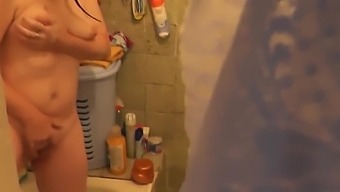 Teenager Son Spies on StepMom in Shower- Mother Masturbation