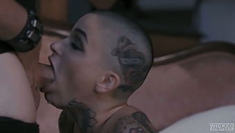 Extremely tattooed slut Leigh Raven deserves some really hard holes polishing
