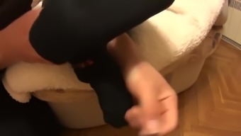 Black socks & nylon tickling
