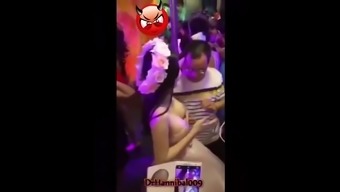 Sexy bride earns money by letting guests grope her