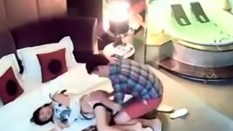 Passionate Asian couple enjoying hardcore sex on hidden cam
