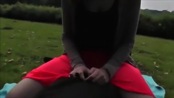 Innocent Amateur College Teen Takes Messy Creampie in Park