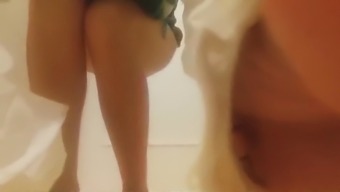 DIAPERED DANCER upskirt with a sexy surprize