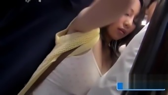 Very Hot Asian Babe Fucked On The Bus In Public