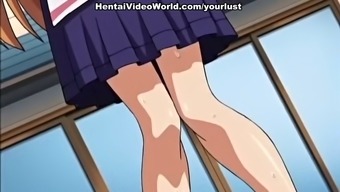 Perverted anime babes get horny whirl rubbing against each other
